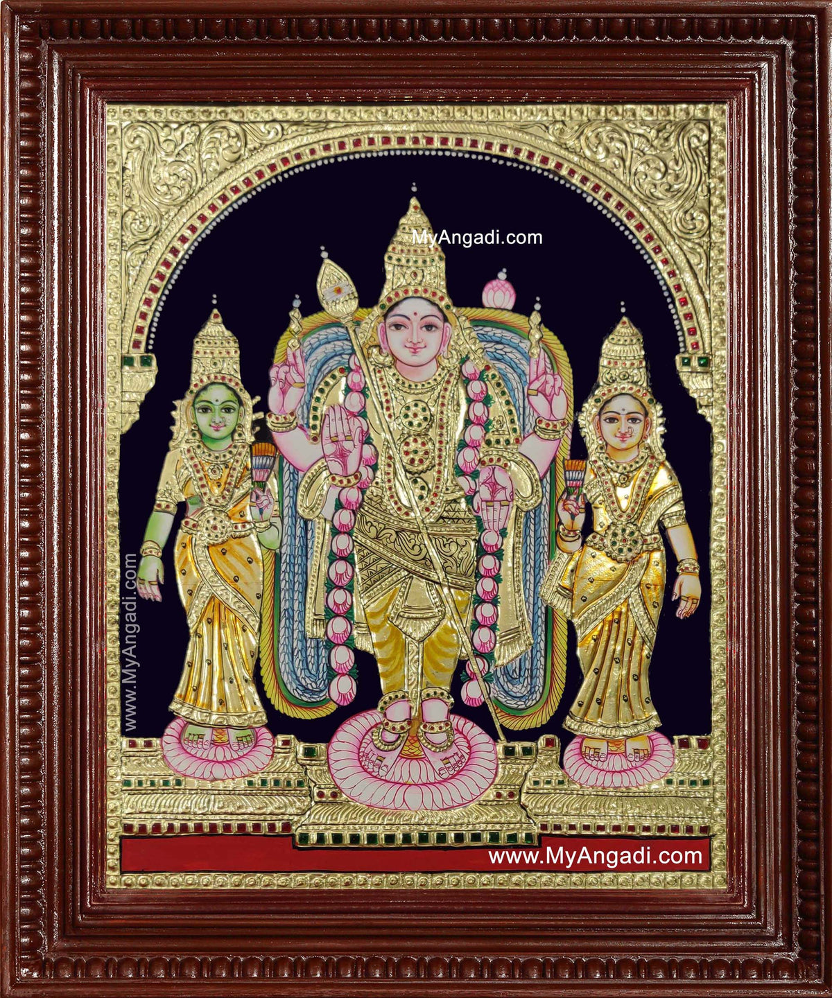 Murugan Valli Devasena Tanjore Painting