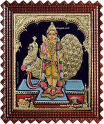 Kartikeyan Peacock Tanjore Painting