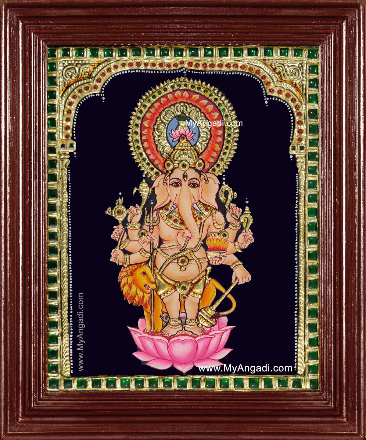 Kan Drishti Ganesha Tanjore Painting