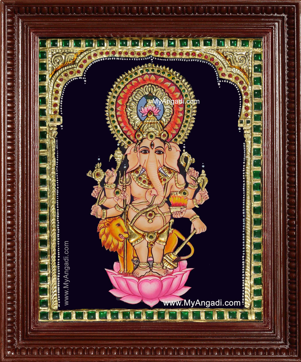 Kan Drishti Ganesha Tanjore Painting