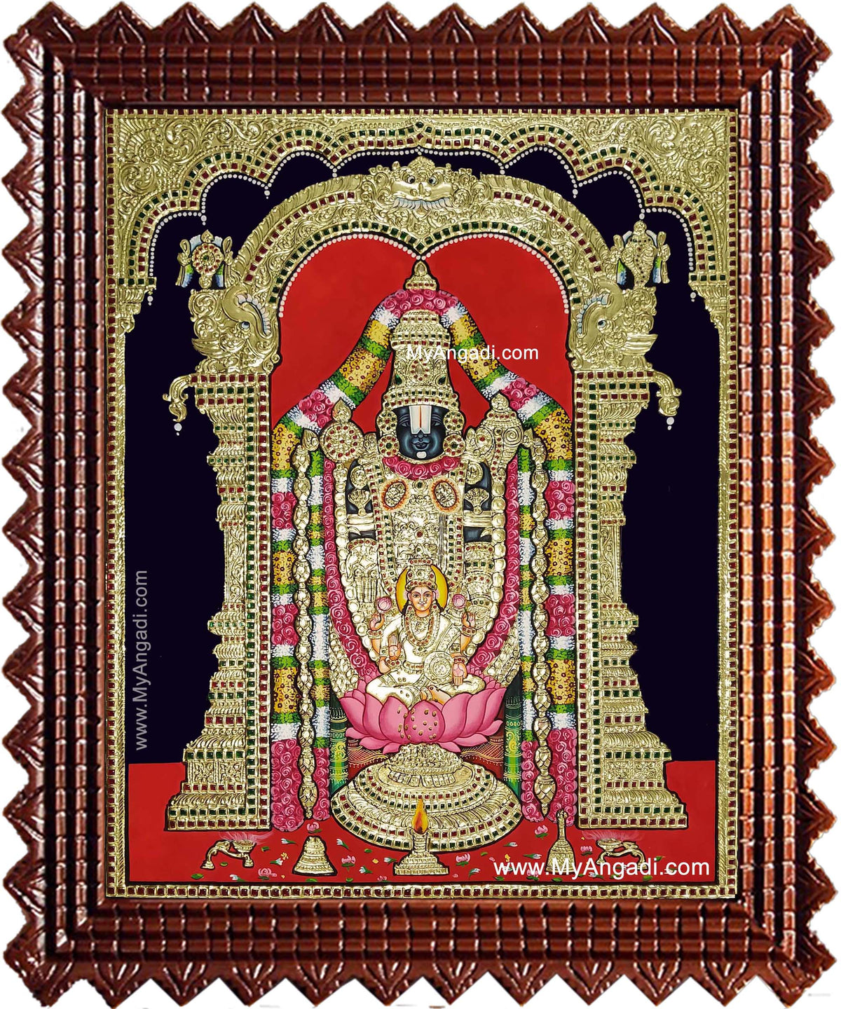 Tirupathi Balaji Lakshmi Big Size Tanjore Painting