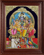 Shiva Darbar Siva Sakthi Ganesh Murugan Tanjore Painting