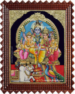 Shiva Darbar Siva Sakthi Ganesh Murugan Tanjore Painting