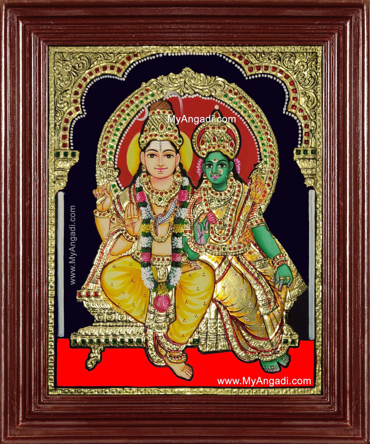 Shiva Paarvathi Tanjore Painting