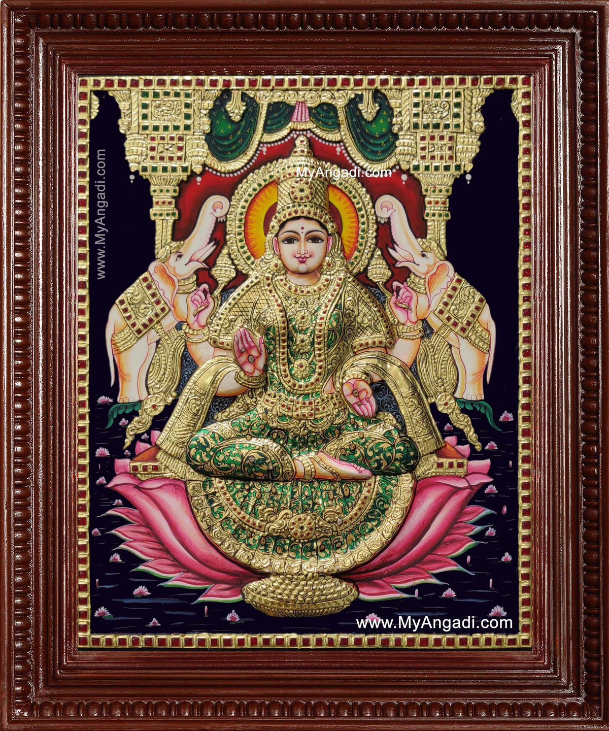 Shree Gaja Lakshmi Tanjore Painting