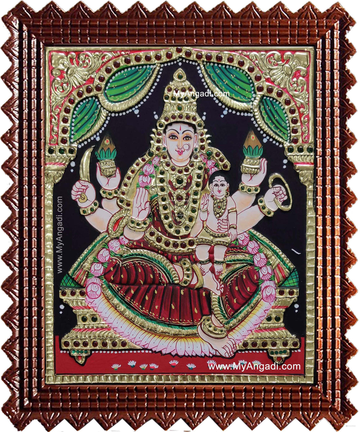 Santhana Lakshmi Tanjore Painting