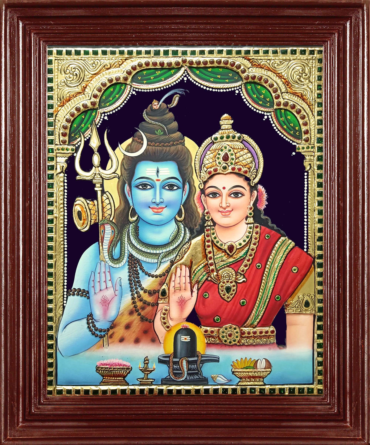 Shiva Parvathi Tanjore Painting