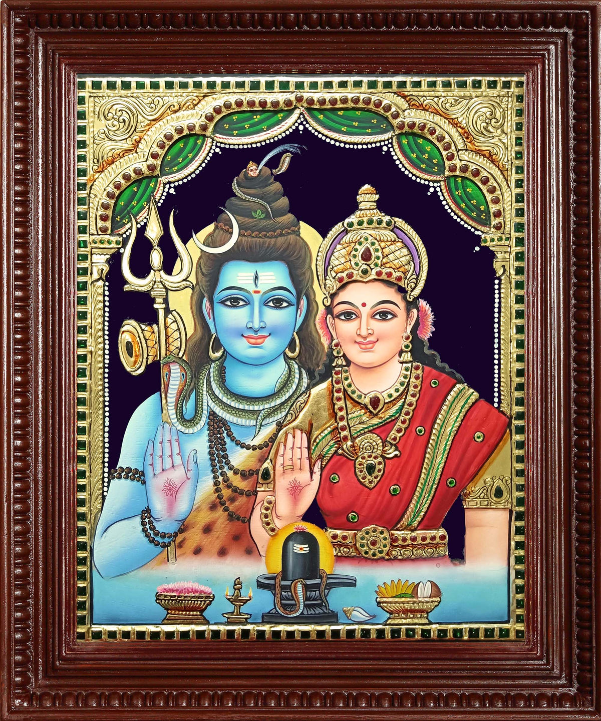 Shiva Parvathi Tanjore Painting