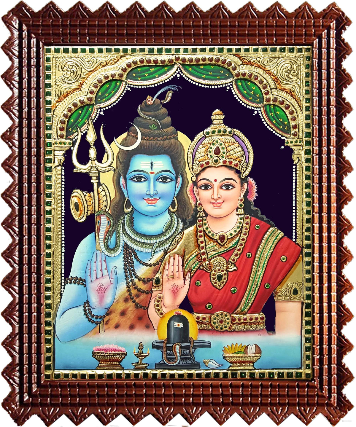 Shiva Parvathi Tanjore Painting