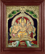 Siva Kudumbam Tanjore Painting