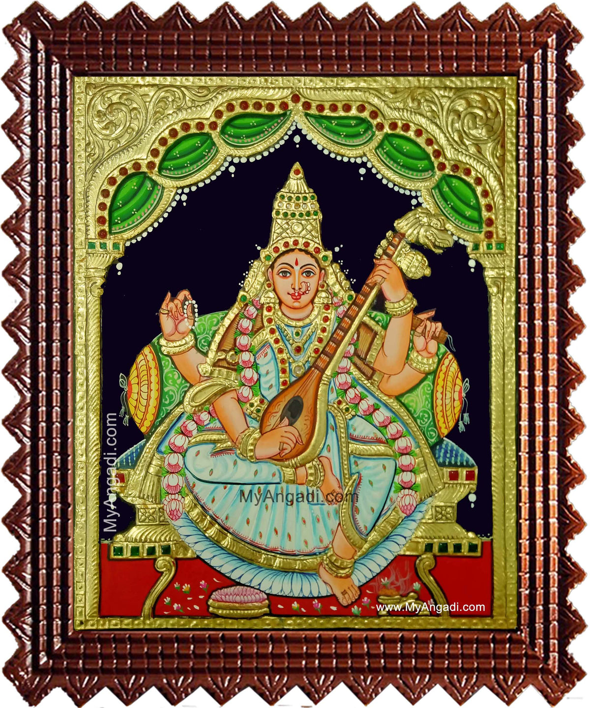Saraswathi Devi Tanjore Painting