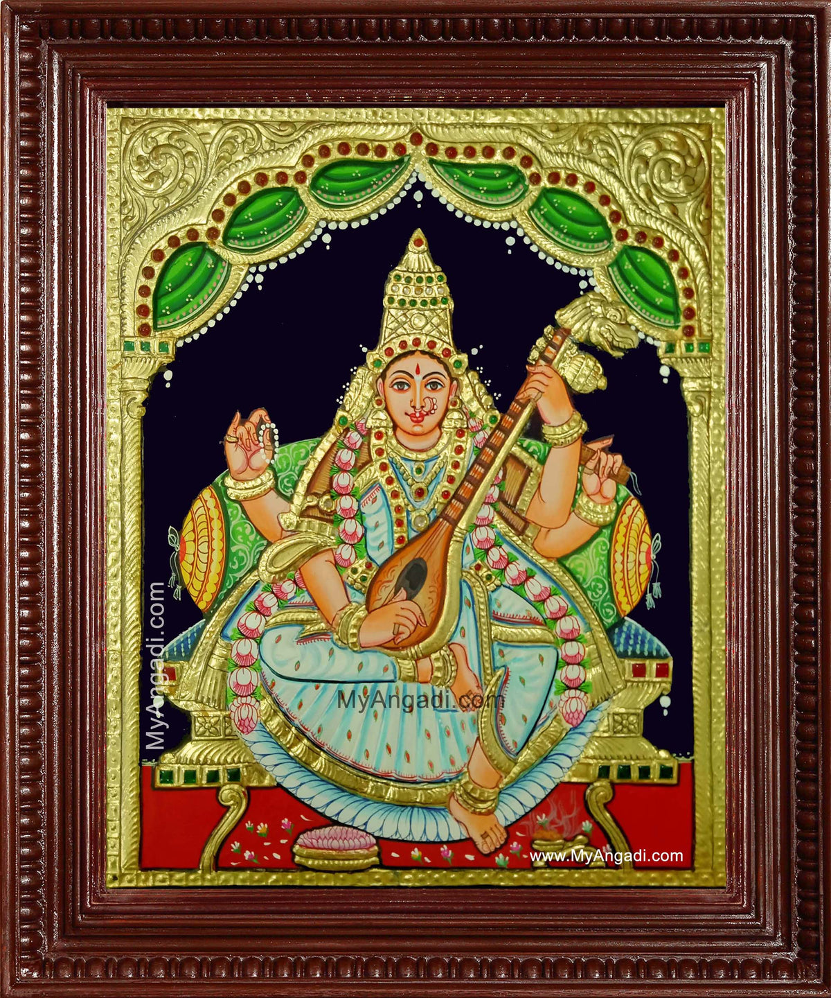 Saraswathi Devi Tanjore Painting