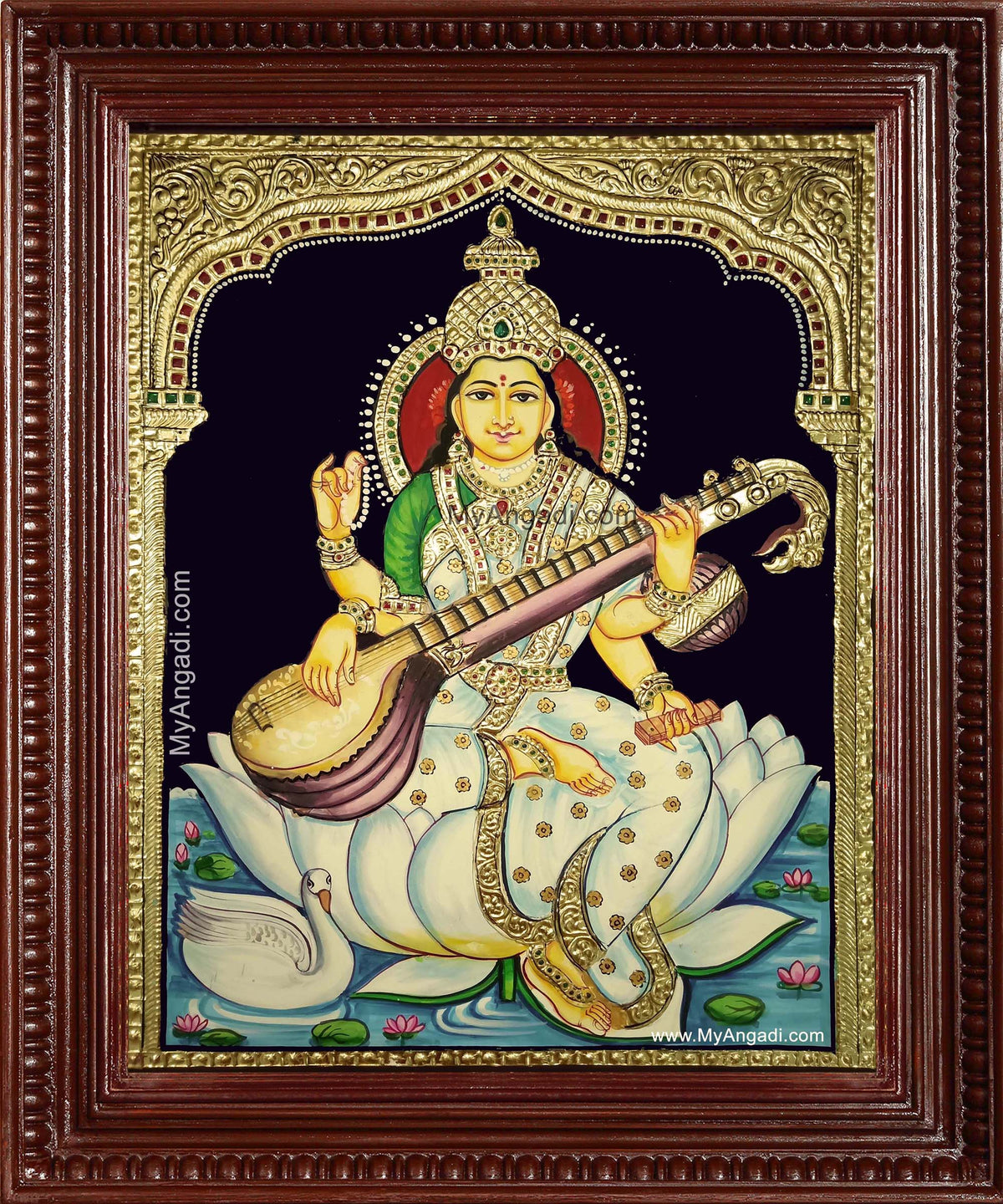 Kalaimagal Saraswathi Tanjore Painting
