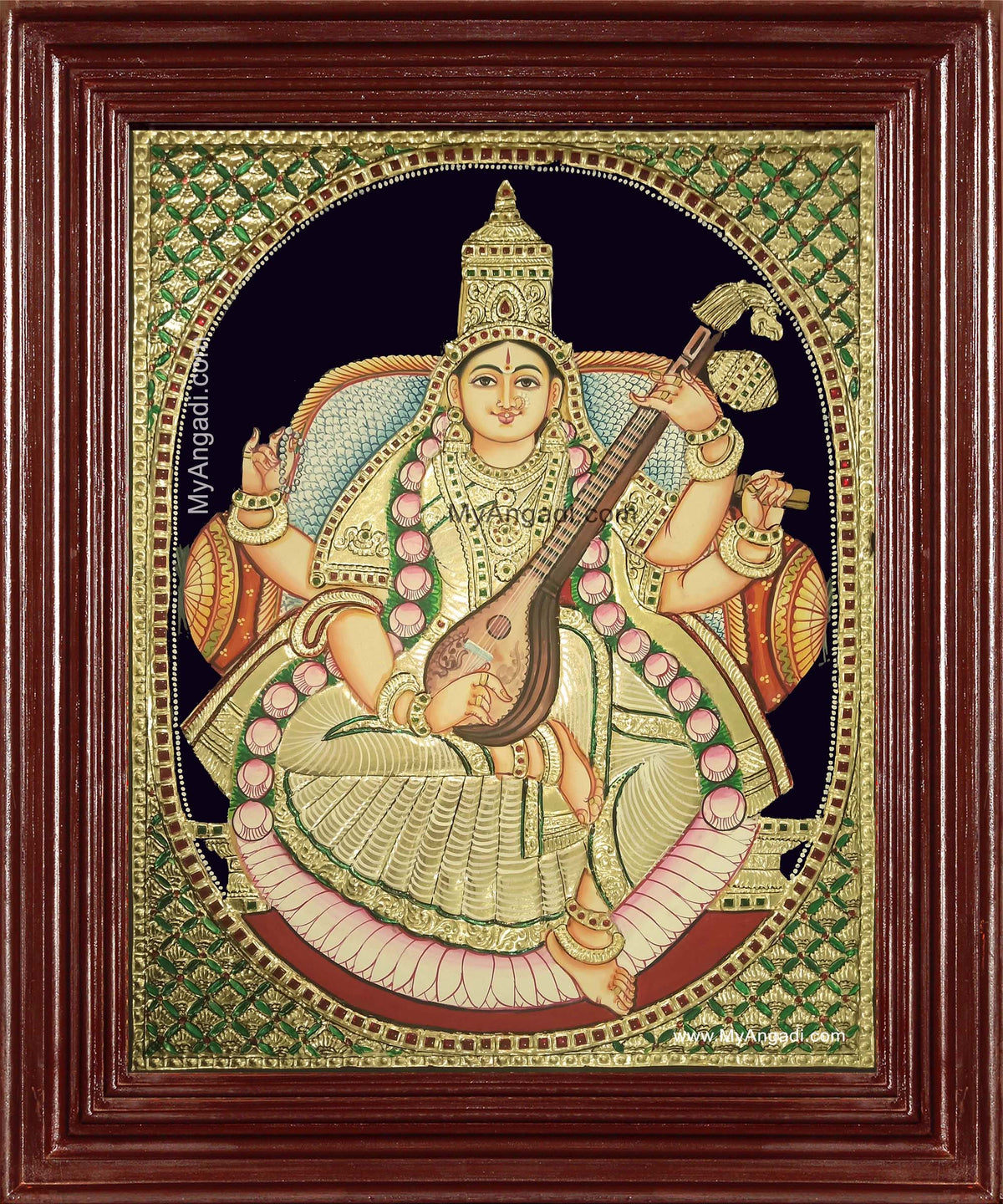 Saraswathi Devi Tanjore Painting