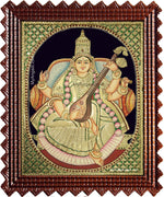 Saraswathi Devi Tanjore Painting