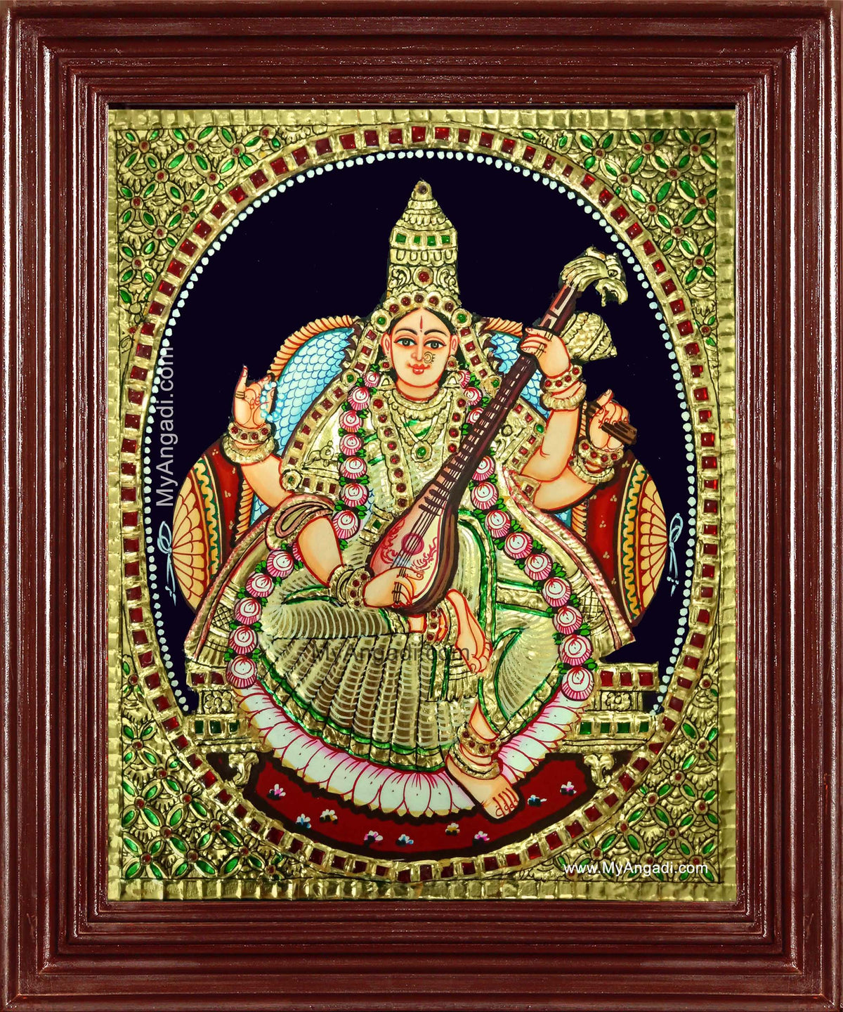 Saraswati Devi Tanjore Painting