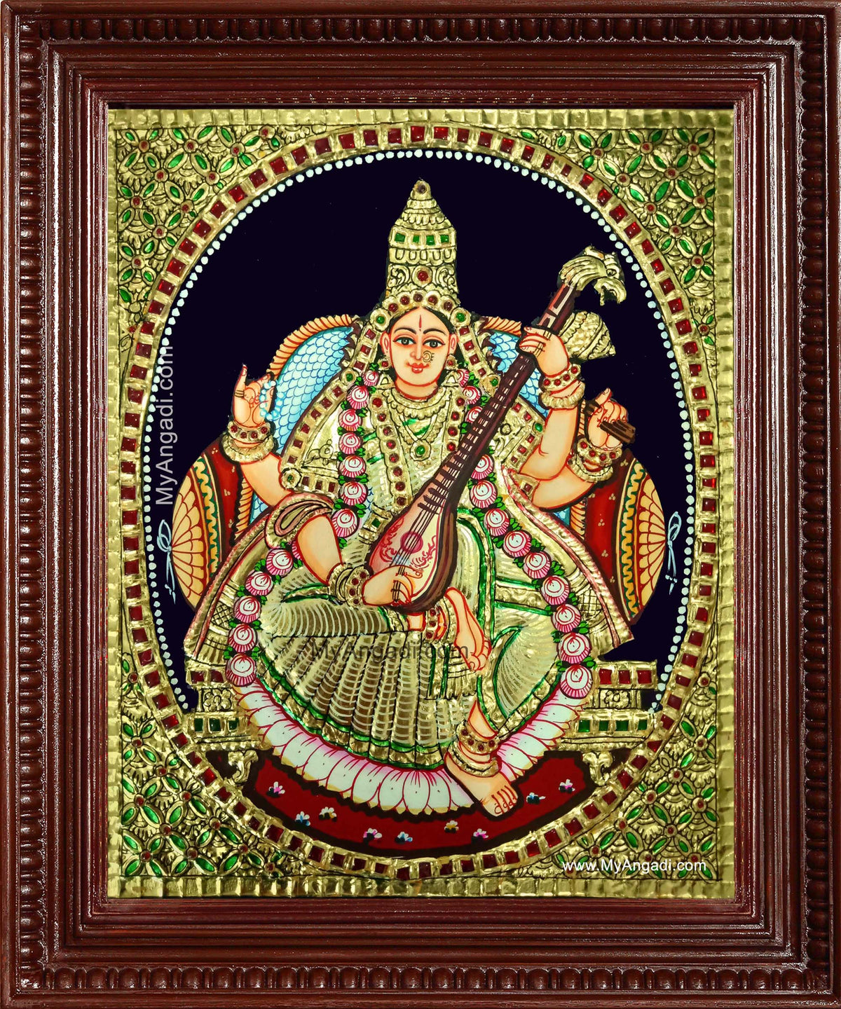 Saraswati Devi Tanjore Painting