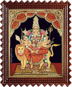 Simhavahini Durgai Amman Tanjore Painting