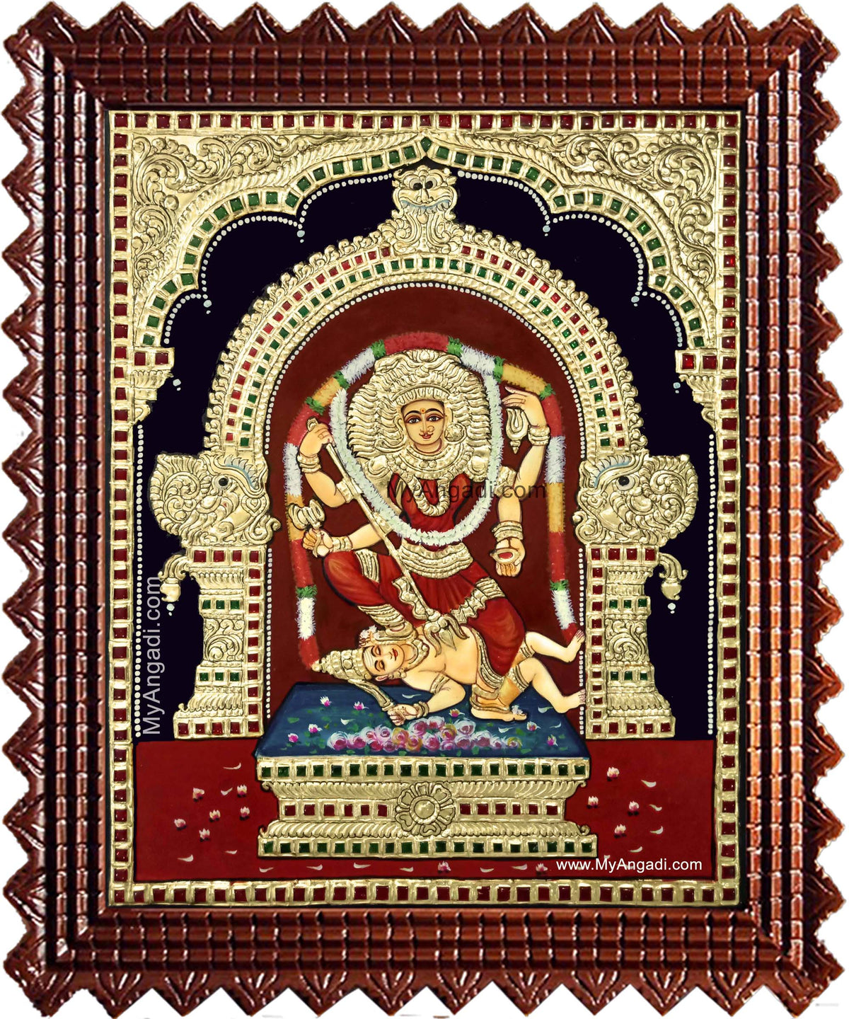 Kalamangalam Kulavilakku Amman Tanjore Painting