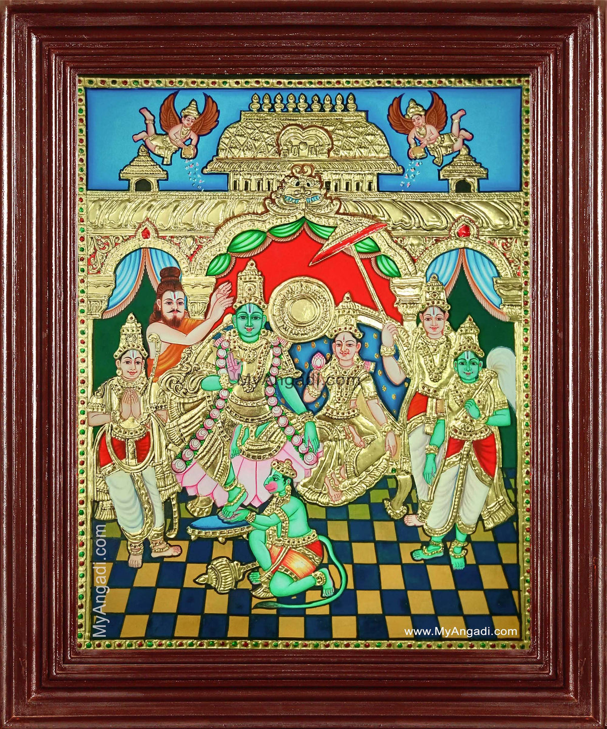 Shri Rama Pattabishekam Tanjore Painting