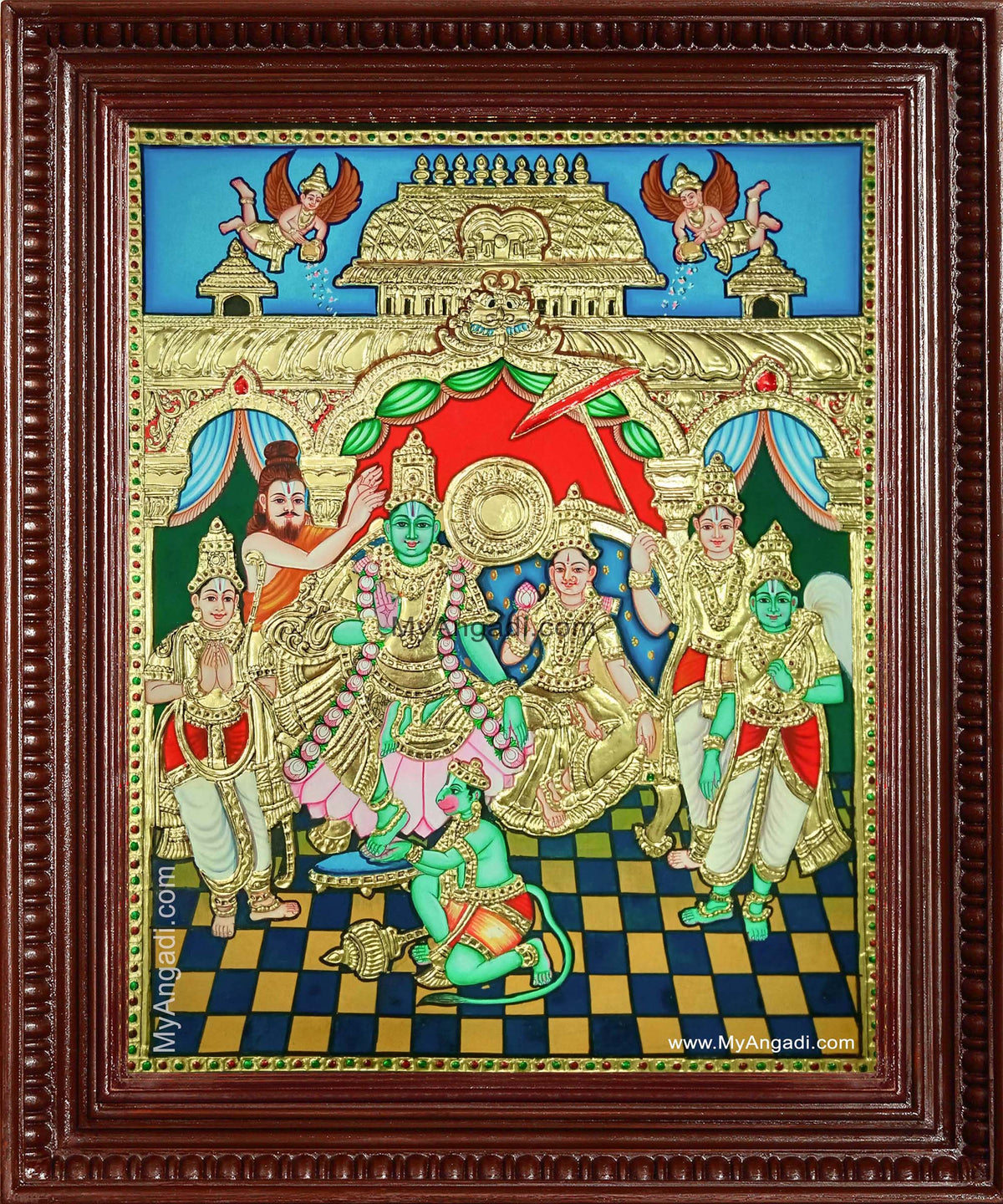 Shri Rama Pattabishekam Tanjore Painting
