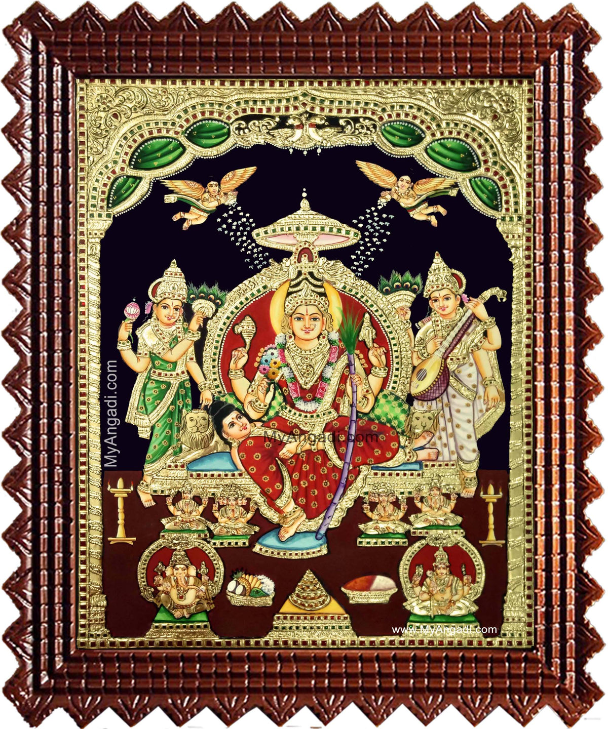 Sri Lalitha Tripura Sundarai Tanjore Painting