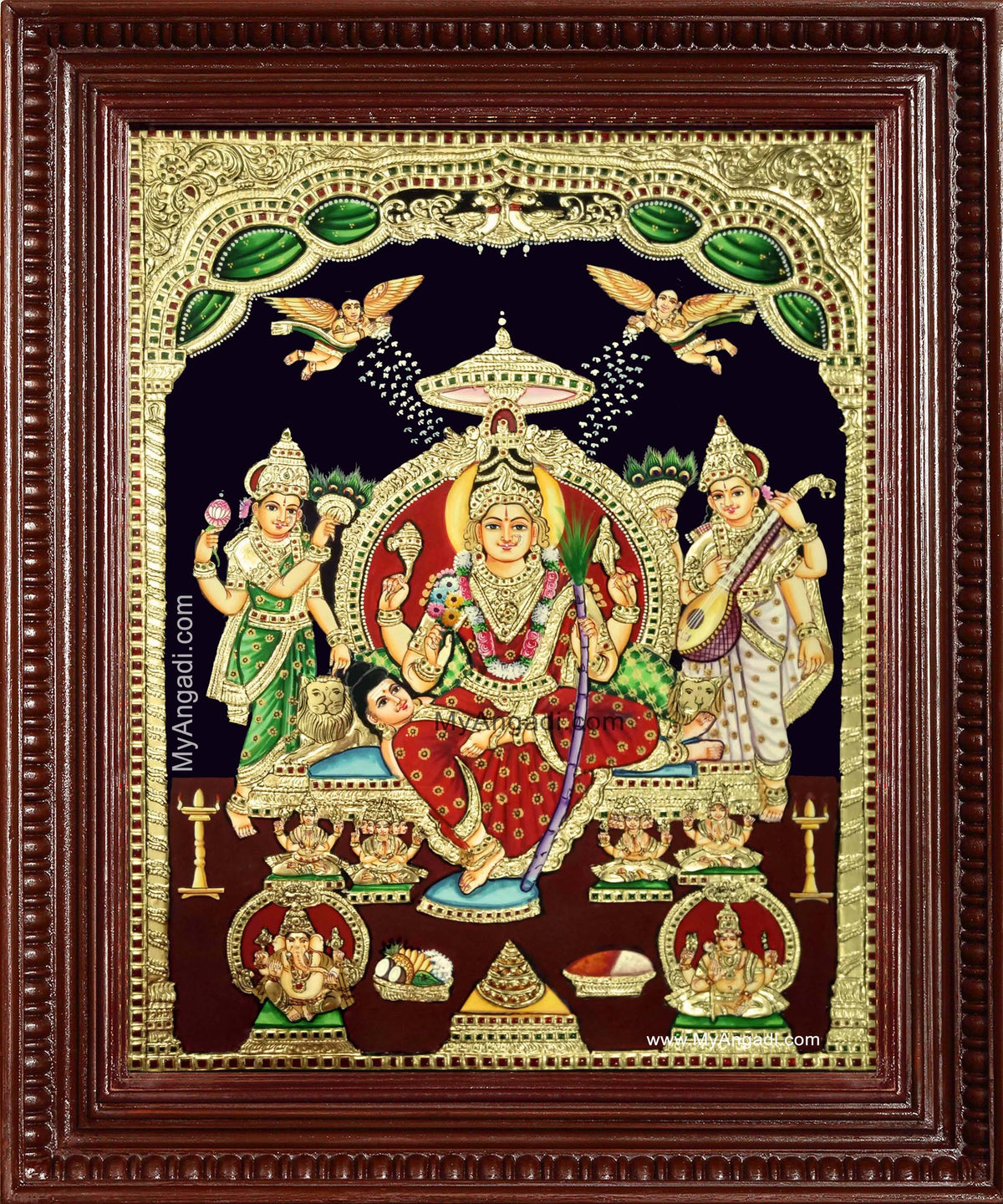 Sri Lalitha Tripura Sundarai Tanjore Painting