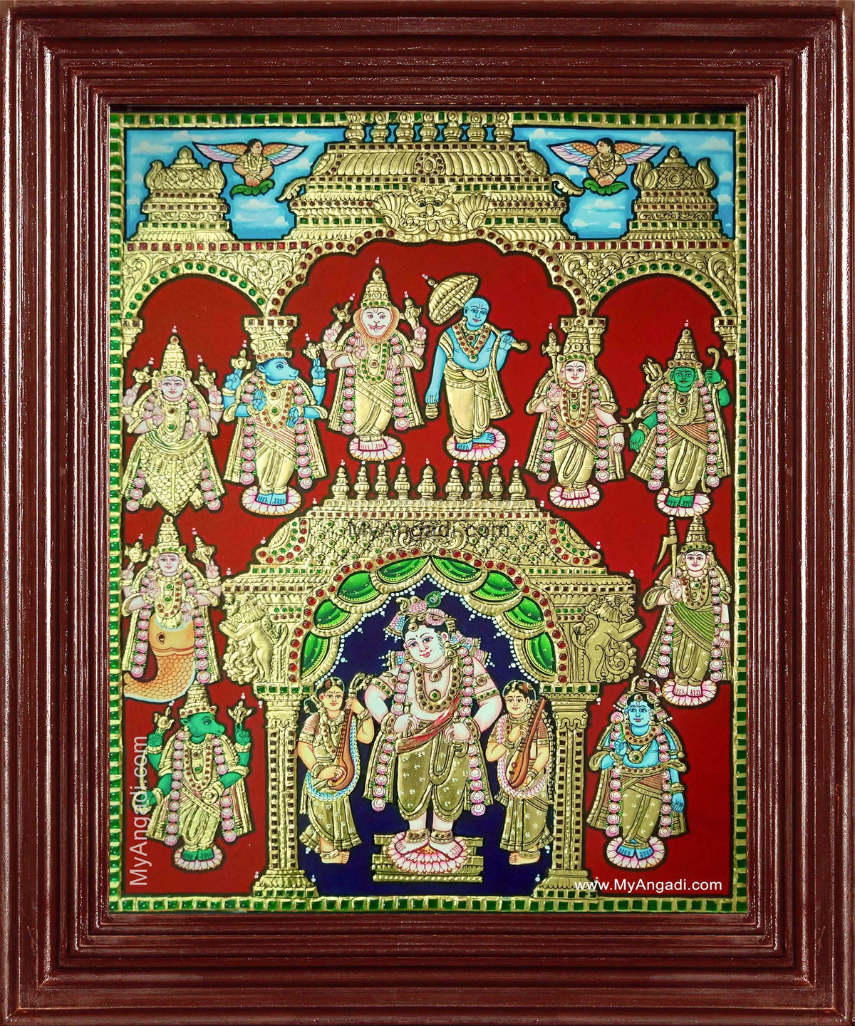 Krishna Dasavatharam Tanjore Painting