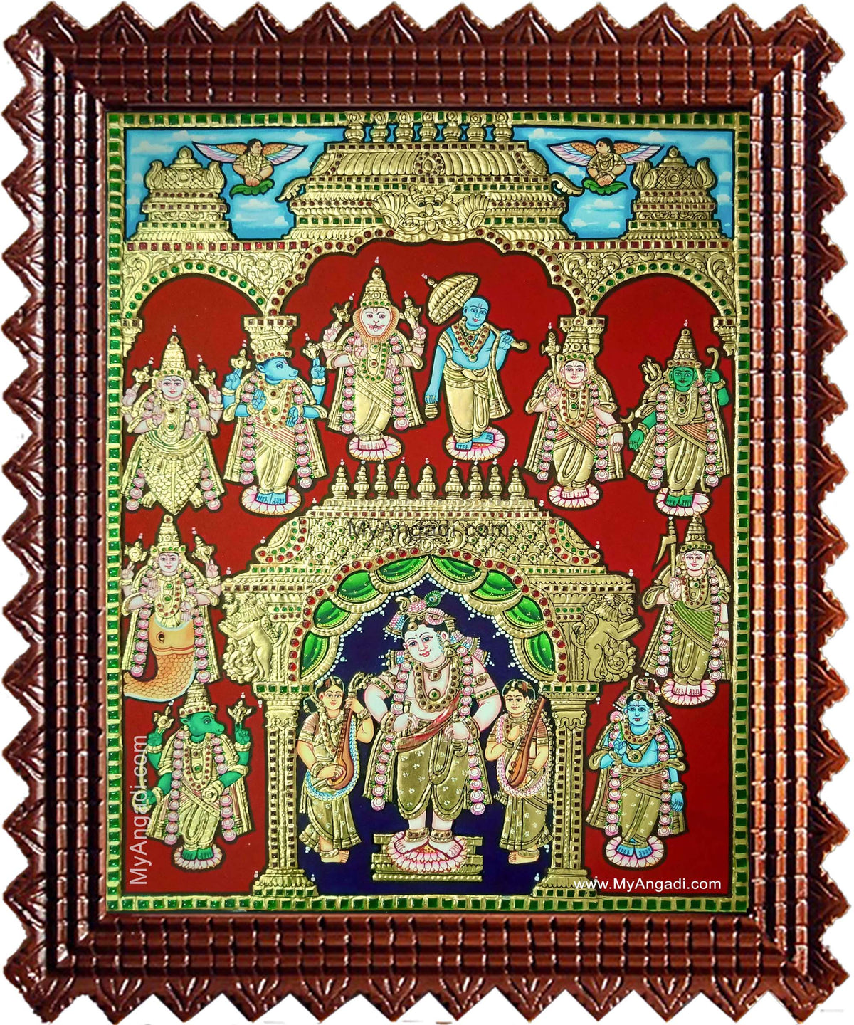 Krishna Dasavatharam Tanjore Painting