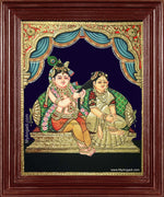 Krishna Adorning Radha Tanjore Painting