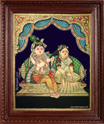 Krishna Adorning Radha Tanjore Painting