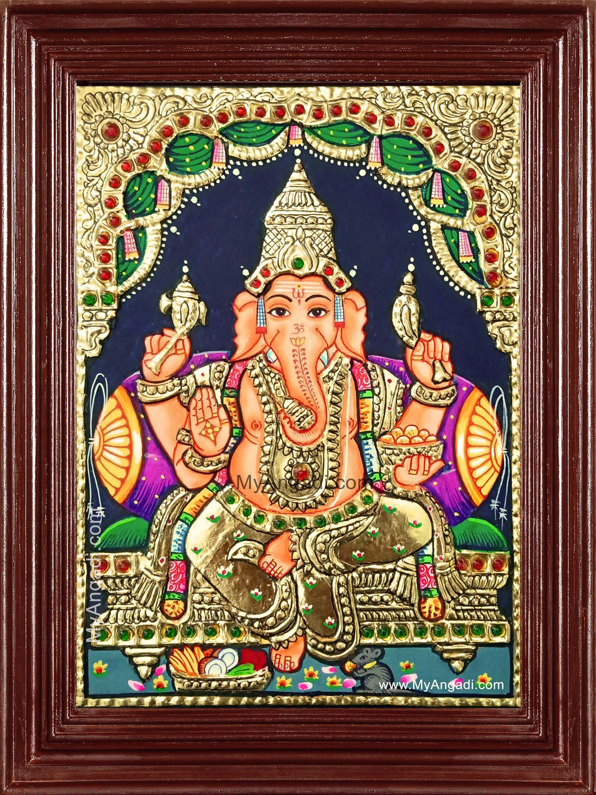 Sri Ganapathi Tanjore Painting