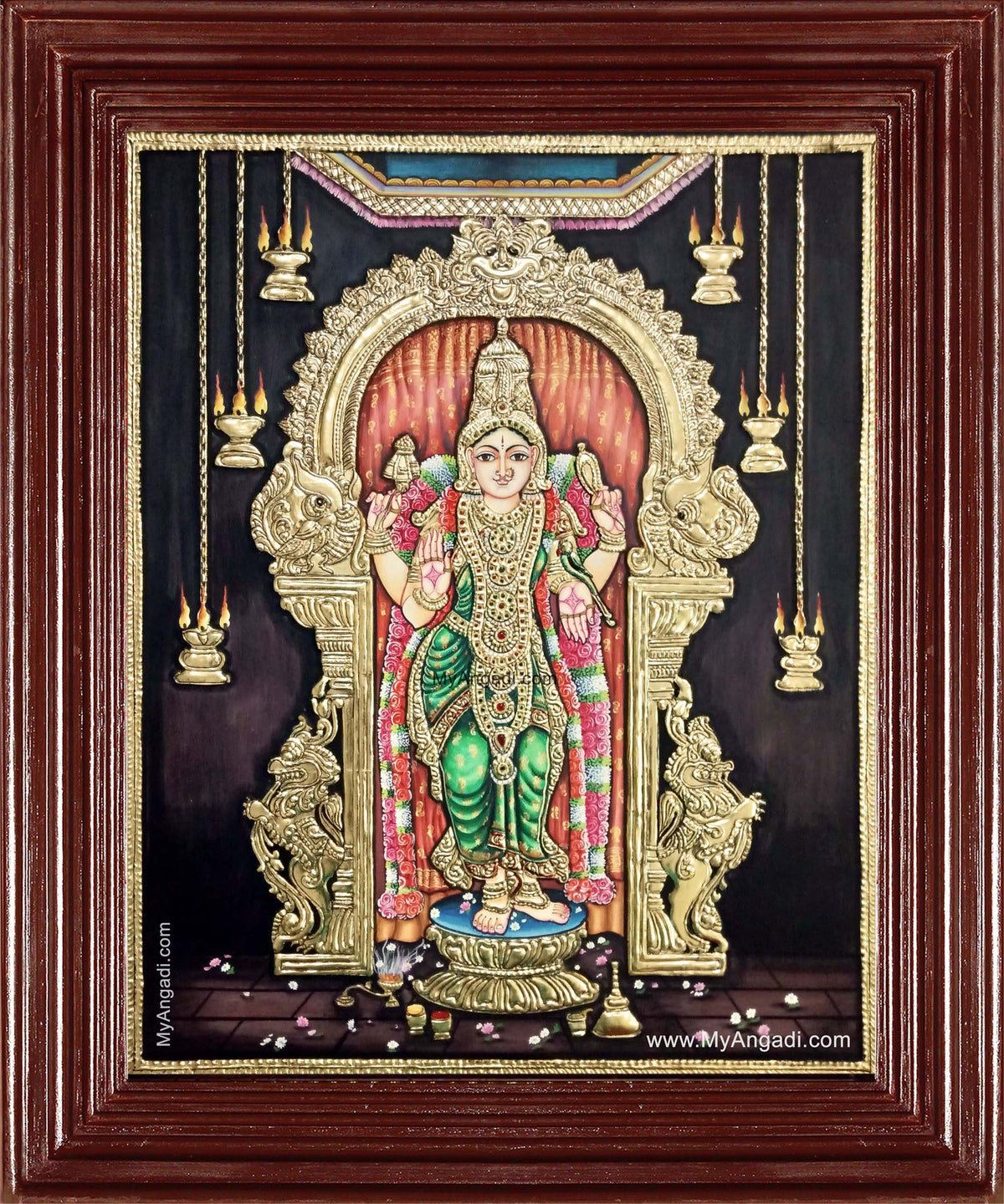 Madurai Meenakshi Amman Tanjore Painting