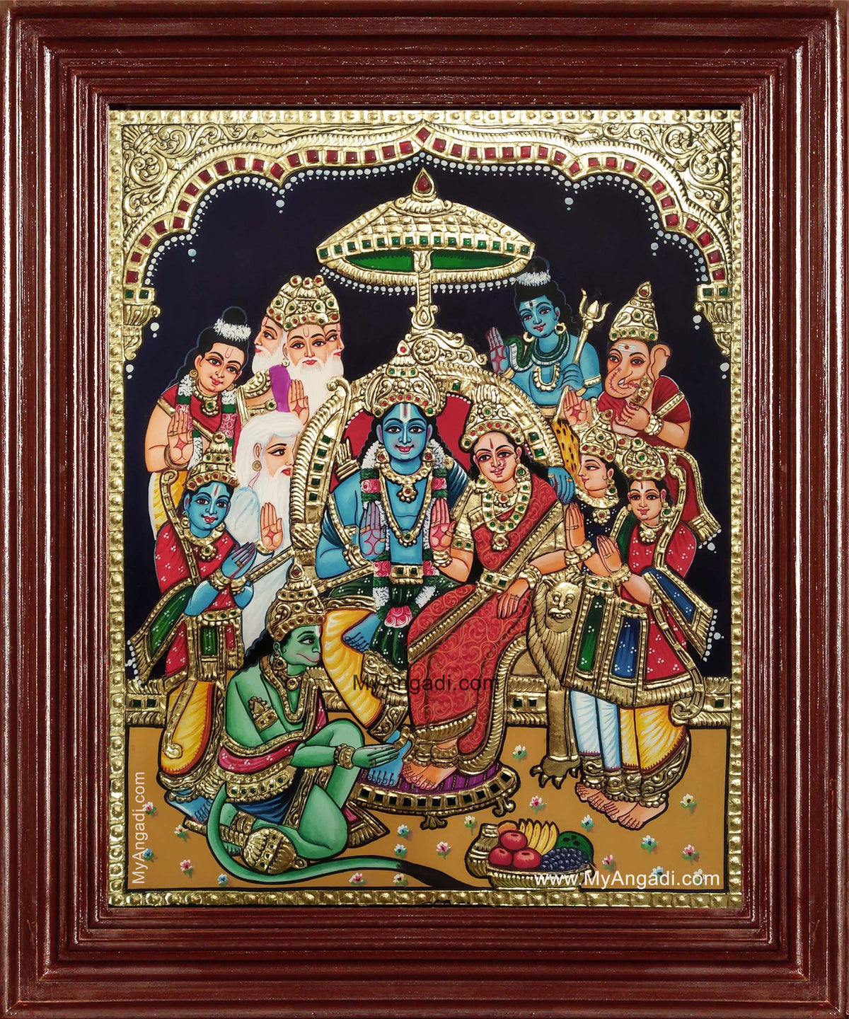 Sri Ramar Pattabishekam Tanjore Painting