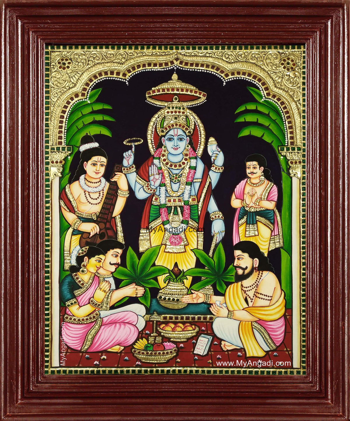 Sri Satya Narayana Swamy Tanjore Painting