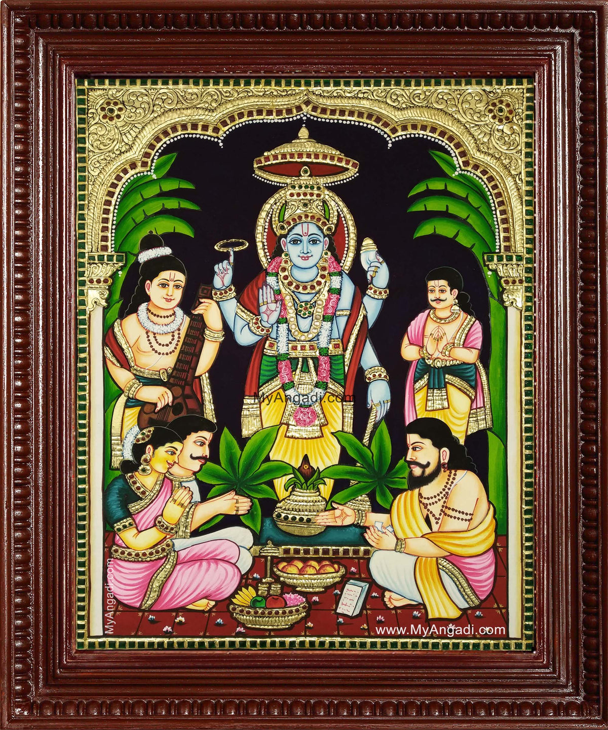 Sri Satya Narayana Swamy Tanjore Painting