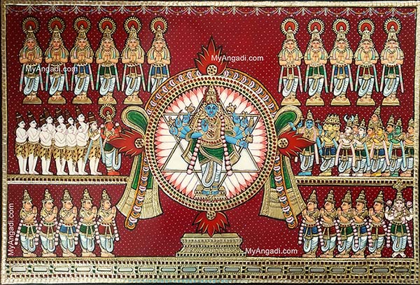 Sudharashana Chakra Tanjore Painting