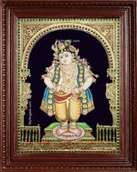 Mapillai Krishna Semi Embossed Tanjore Painting