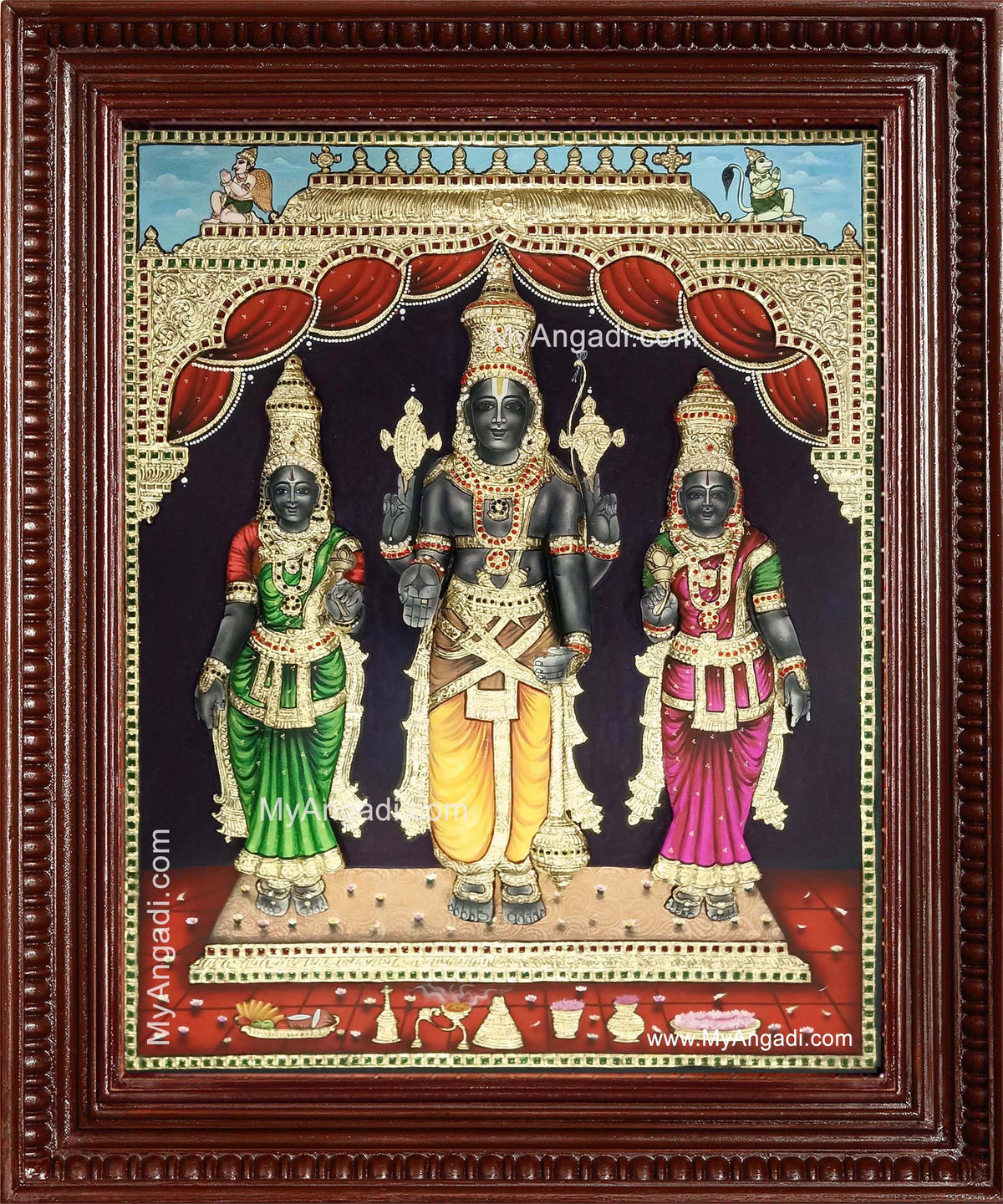 Kallazhagar 3d Embossed Tanjore Painting