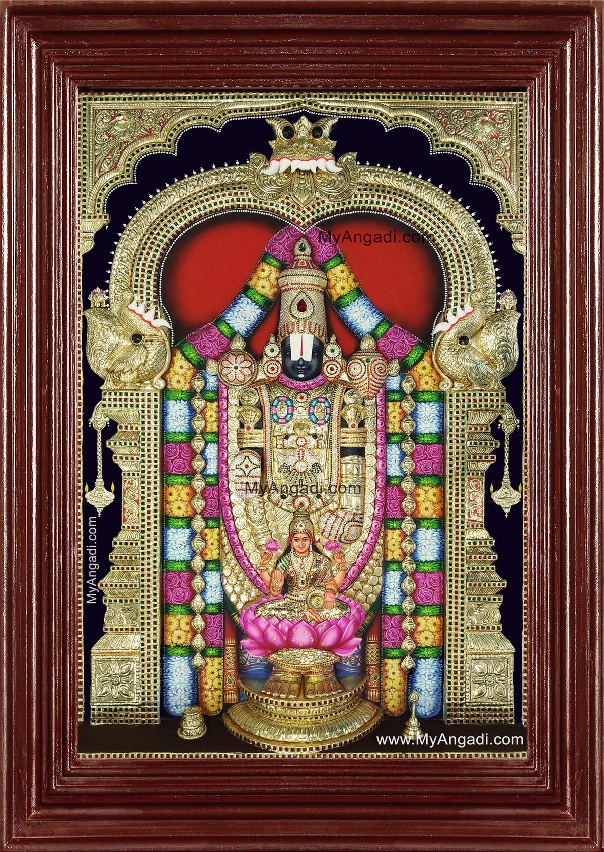 Tirumalai Srinivasan Lakshmi 3d Embossed Tanjore Painting