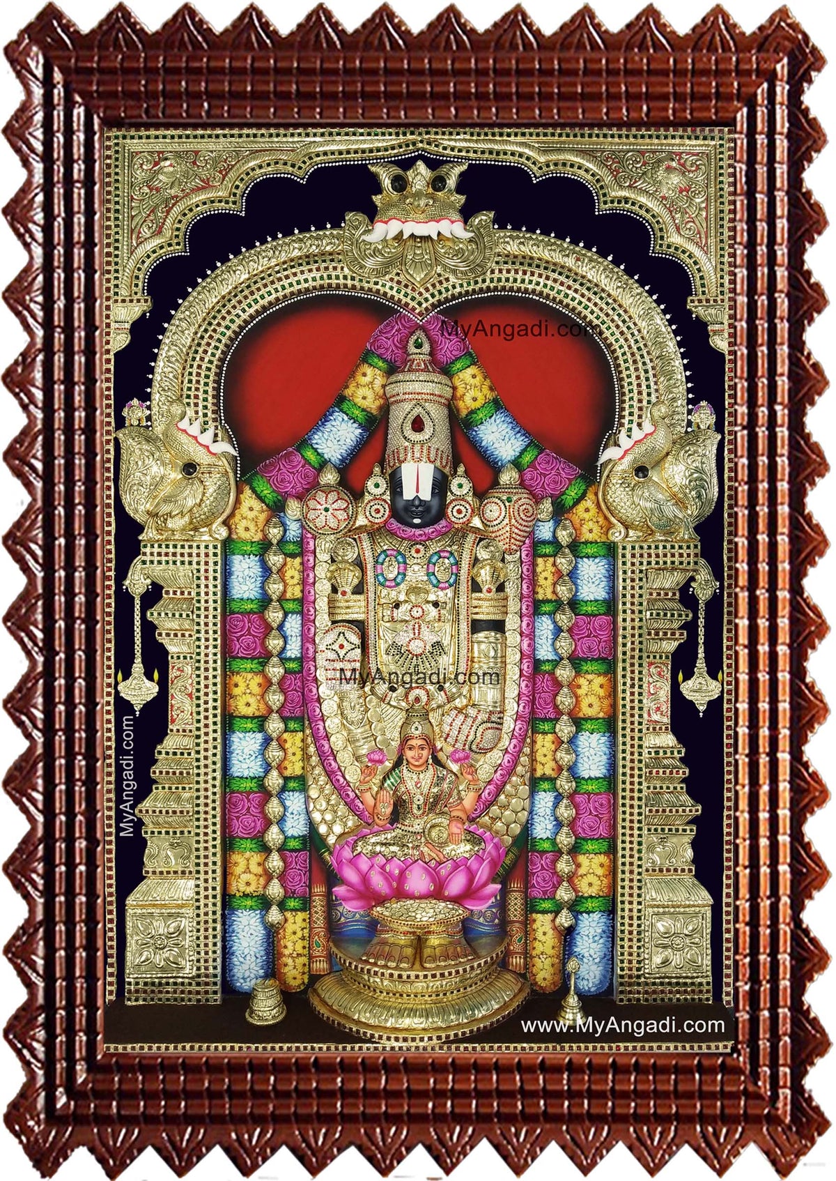 Tirumalai Srinivasan Lakshmi 3d Embossed Tanjore Painting