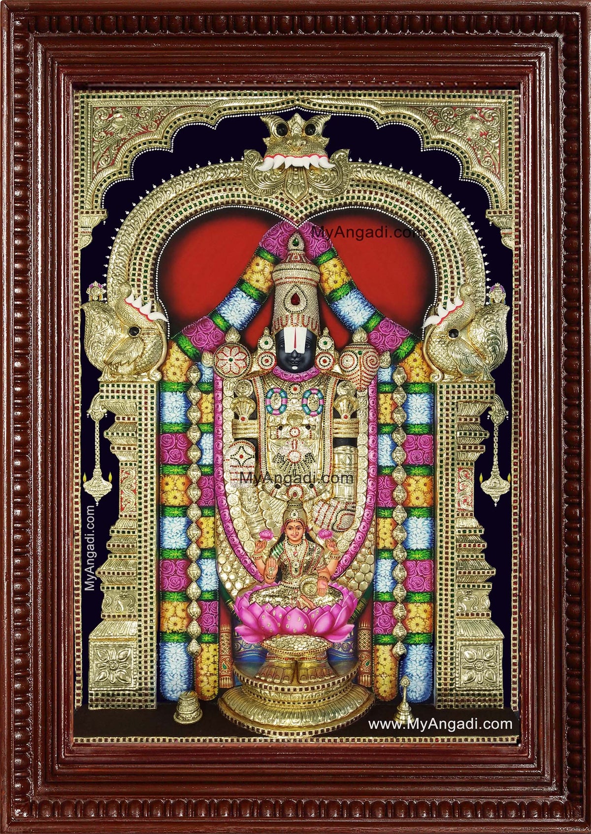 Tirumalai Srinivasan Lakshmi 3d Embossed Tanjore Painting