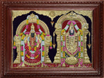 Thirupathi Balaji Perumal Alamelumanga 3d Embossed Tanjore Painting