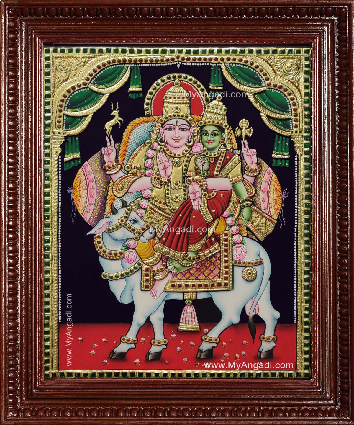 Pradosha Sivan Paravathi Tanjore Painting