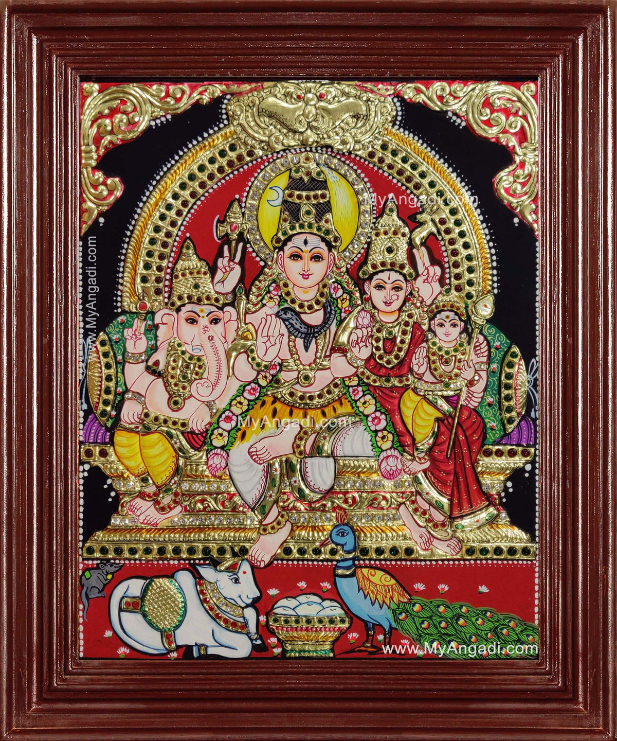 Shiva Family Tanjore Painting