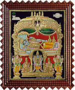 Ranganathar Sri Devi Bhu Devi Tanjore Painting