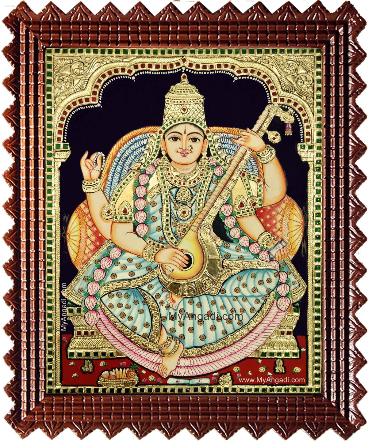 Saraswathi Devi Tanjore Painting