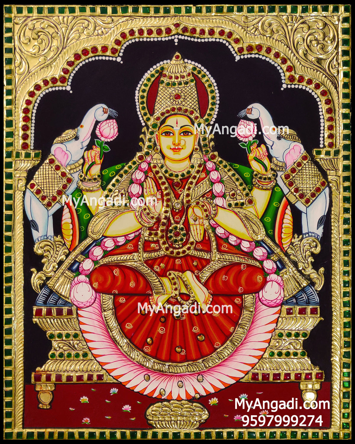 Gajalakshmi Tanjore Painting