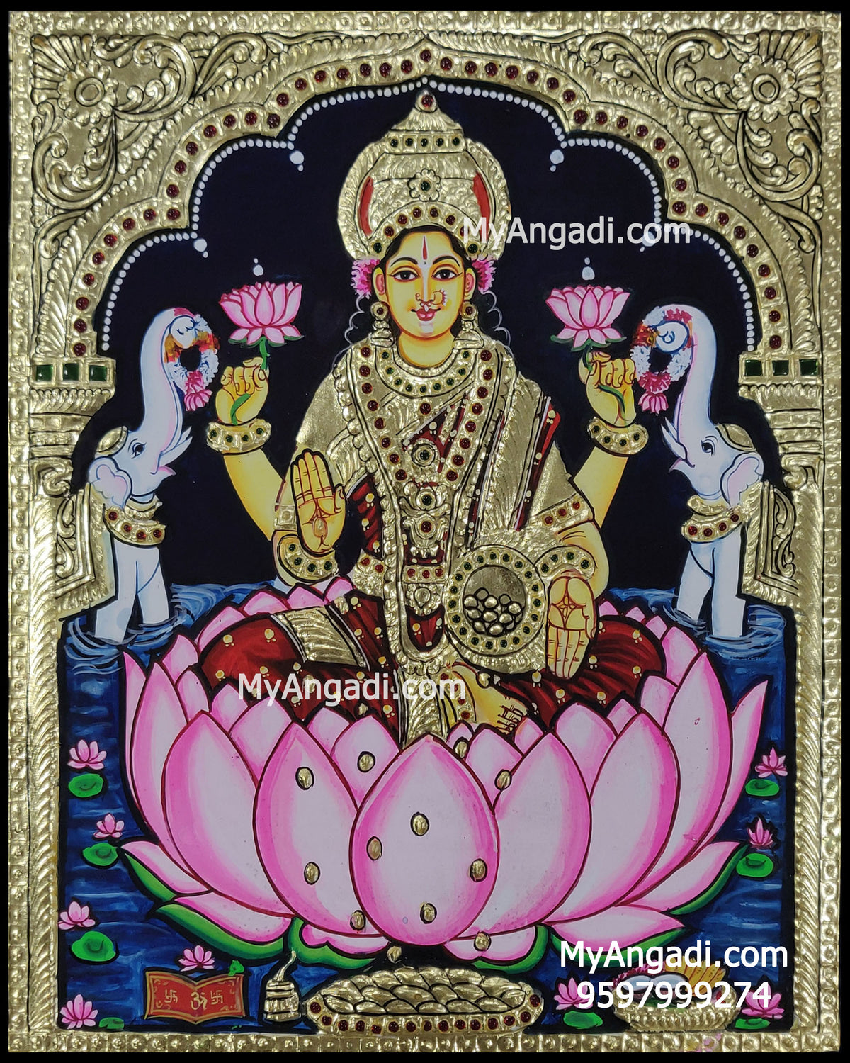 Gajalakshmi Tanjore Painting