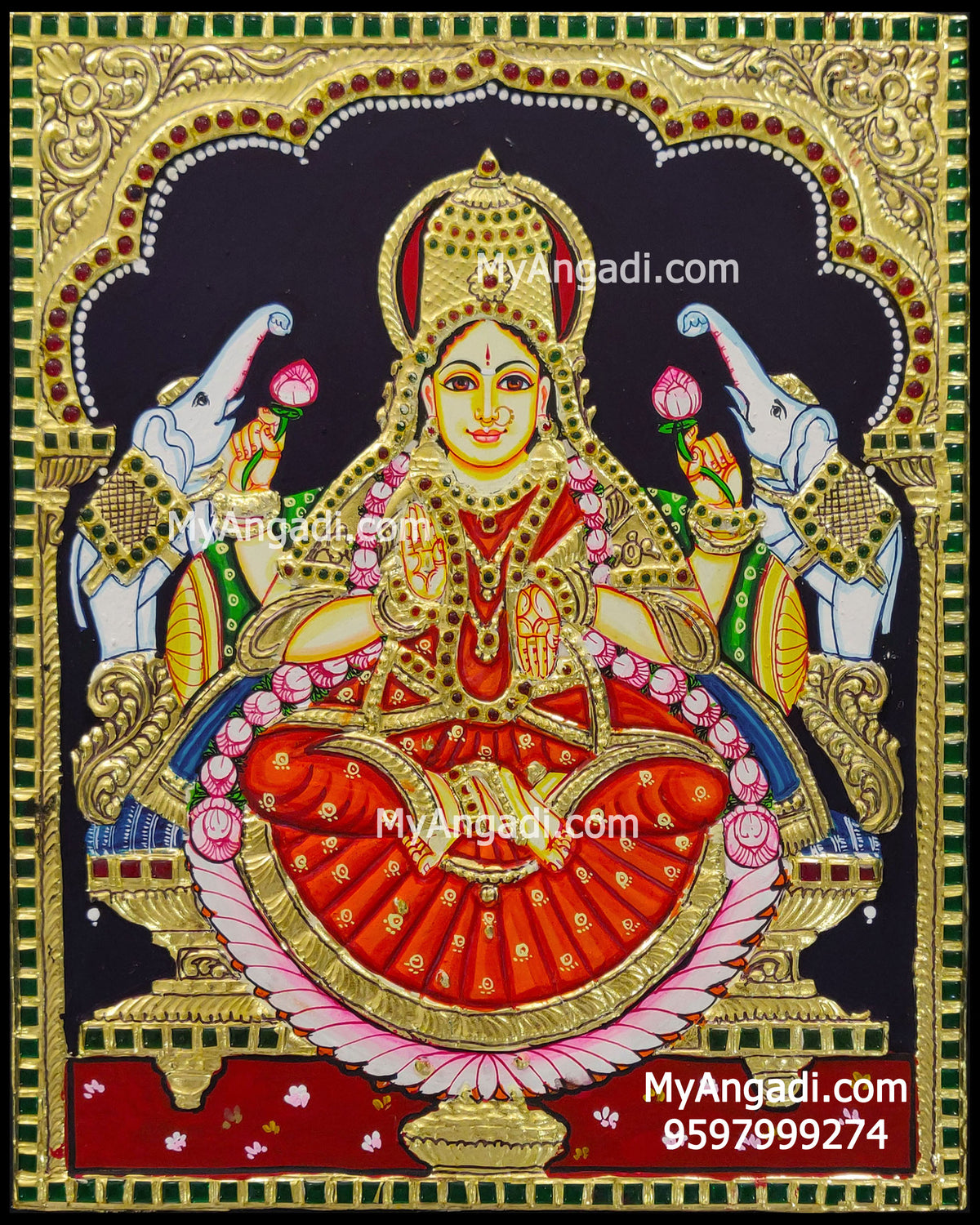 Gajalakshmi Tanjore Painting